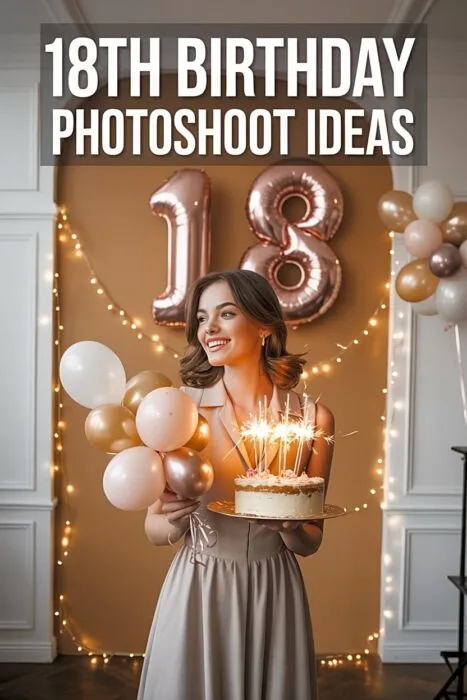 Indoor 18th-birthday-photoshoot-ideas scene with a stylish teen and a warm milestone photo backdrop.