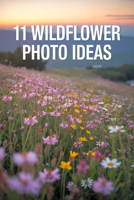 Wildflower photo ideas and floral photography inspiration taken at golden hour in a meadow.