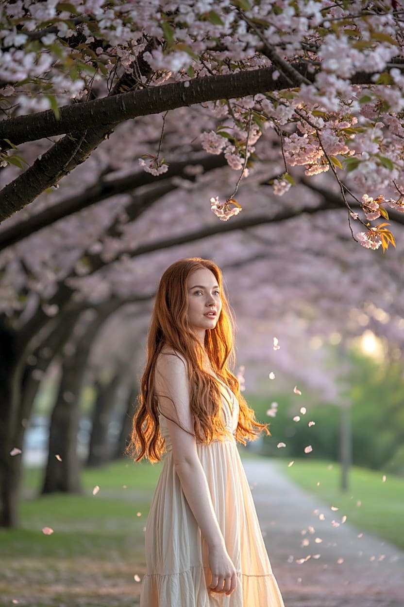 cherry blossom photography soft pink dreamy portrait